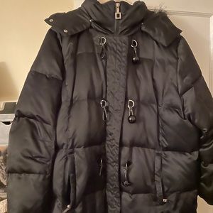 ZeroXposure Black Winter Plus Size Jacket w/ hood